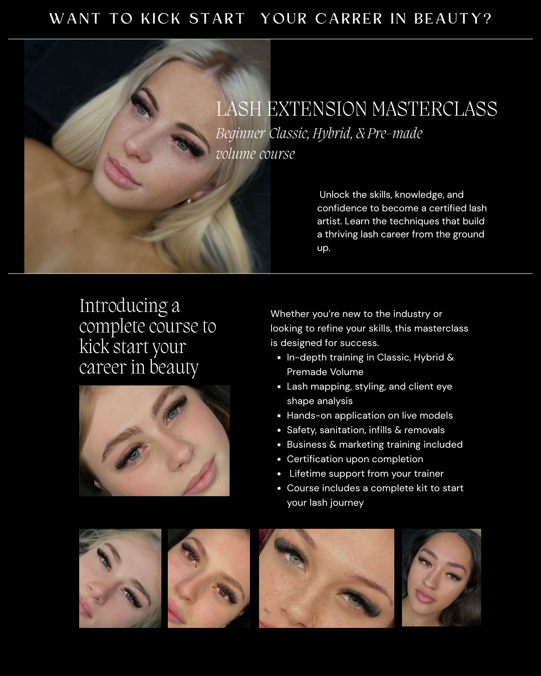 Classic, Hybrid & Premade Volume Lash Course (2 Day Masterclass) Complete Lash kit Included